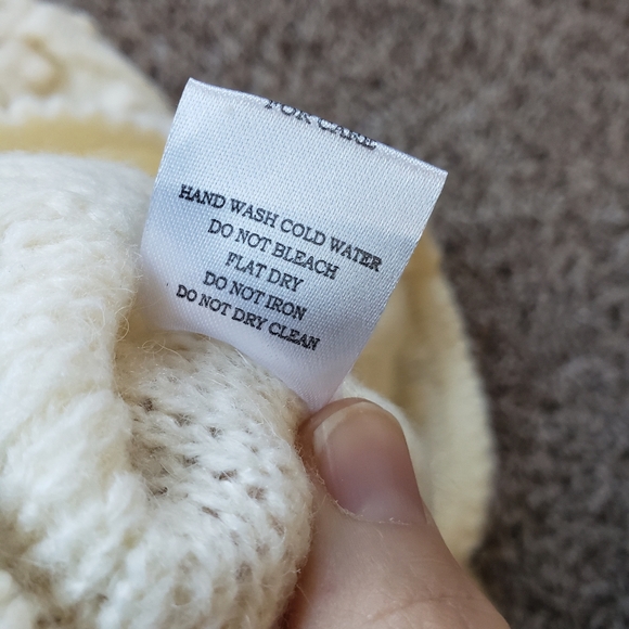 FavLux Fashion Cream Bobble Popcorn V Knit Crewneck Sweater Bishop Sleeves - Picture 14 of 14